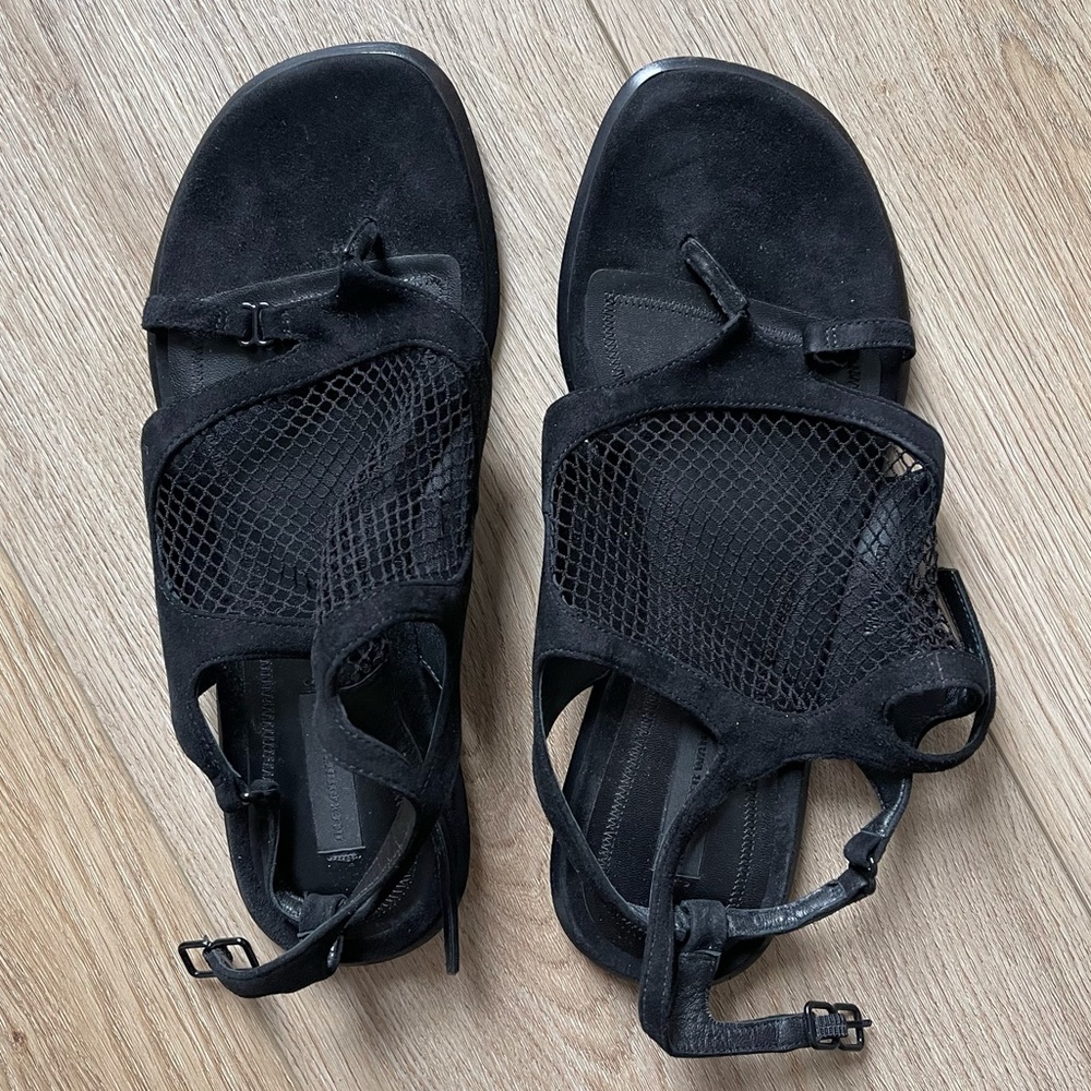 Alexander Wang Gaia Mesh And Suede Sandals View 3